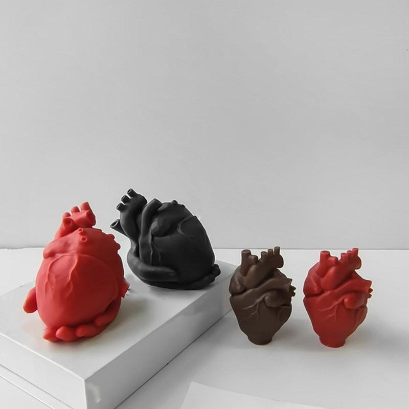 Künstliche Herz-Kerzenformen, Herz-Harzformen zur Herstellung von Kerzen, Seife, Muffins, Schokolade, Fondant, Dekorationen, Backen