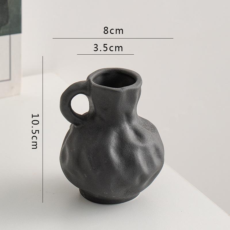 White Ceramic Decoration Dried Flowers Flower Vases Living Room Flower Arrangement Dining Table Foyer Decorations Home Decor