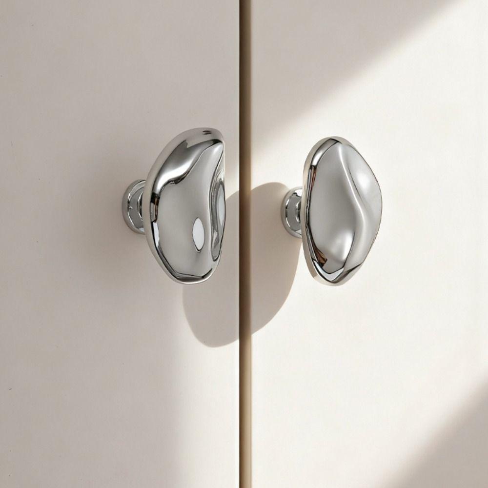 French-Style Silver Single hole Handle Modern Simple Furniture Handle  Drawer Cabinet