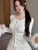 Thousand Gold Wind Furry Sleeve Knit Cardigan - Women's Autumn/Winter Sweater
