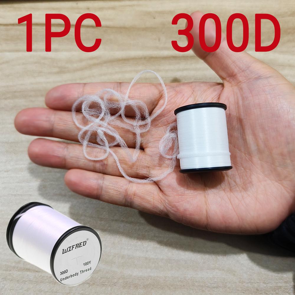 300D/600D Underbody Thread Fly Tying Thread - White Nylon Compressible Base for Nymphs, Scuds, Salmon & Steelhead Flies