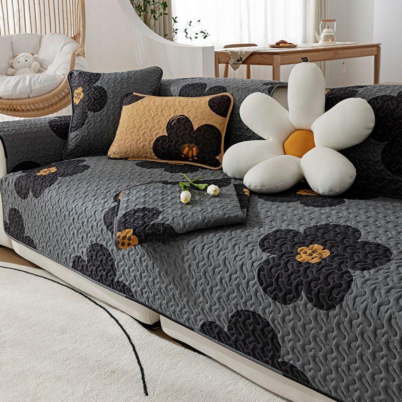 

Scandinavian Cotton Sofa Cushion All Year Round General Fabrics Cushion Minimalist Modern Non-Slip Cushion Sofa Cover Backrest Towel Cotton Macchiato Oolong Custom shot here