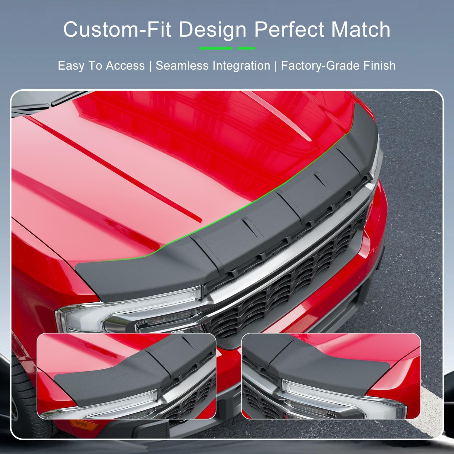 

Дефлектор капота Совместим с 2022-2026 Ford Maverick Защитный щиток капота из ТПЭ Замена для 2022-2026 Ford Maverick Аксессуары