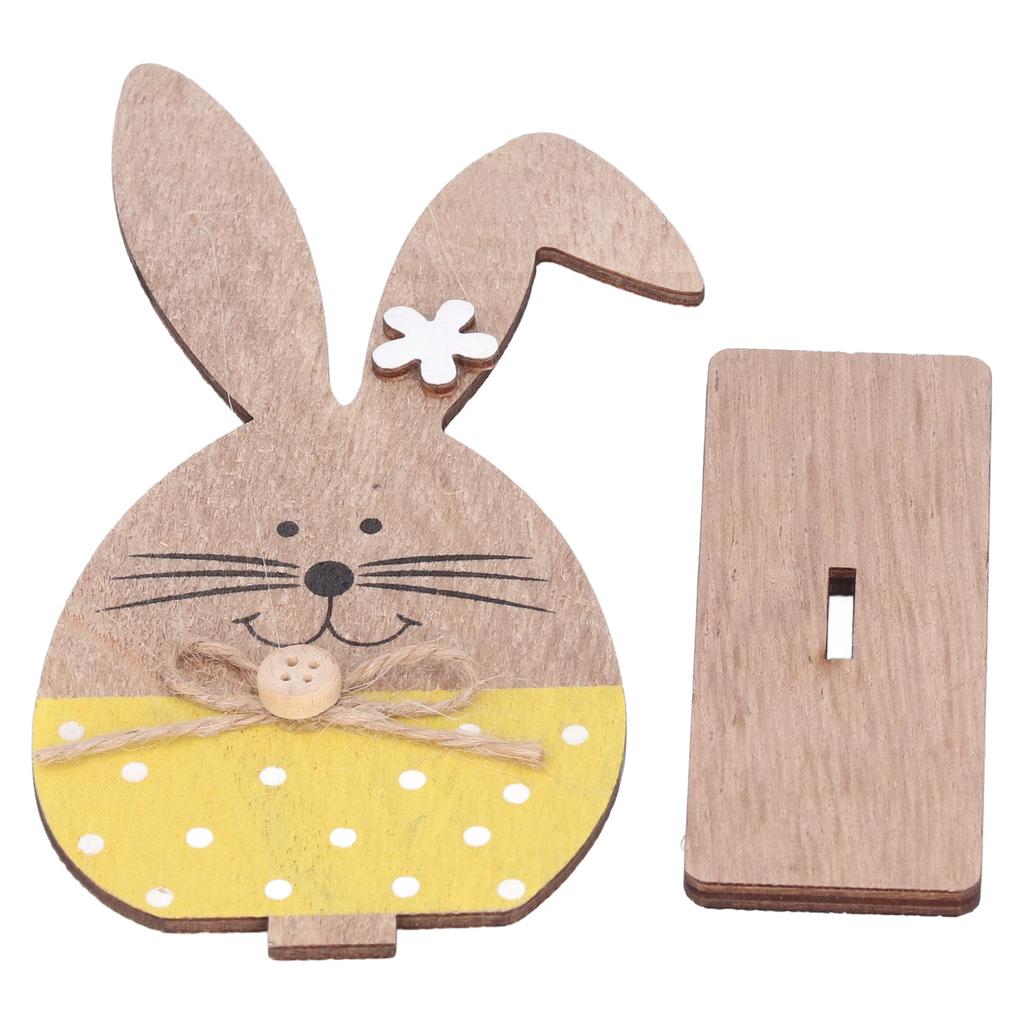Wooden Rabbit Ornament Cute Nordic Style Desktop Bunny Decoration for Home Office Kindergarten