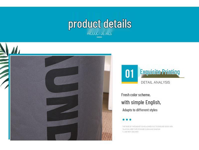 Foldable Large Capacity Oxford Cloth Laundry Basket with Alloy Handle