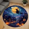 1pc Halloween Witch Round Chair Mat Office Area Rug - Non-Slip, Floor Mat for Office, Bedroom, Ideal Home Decor Gift C0112021