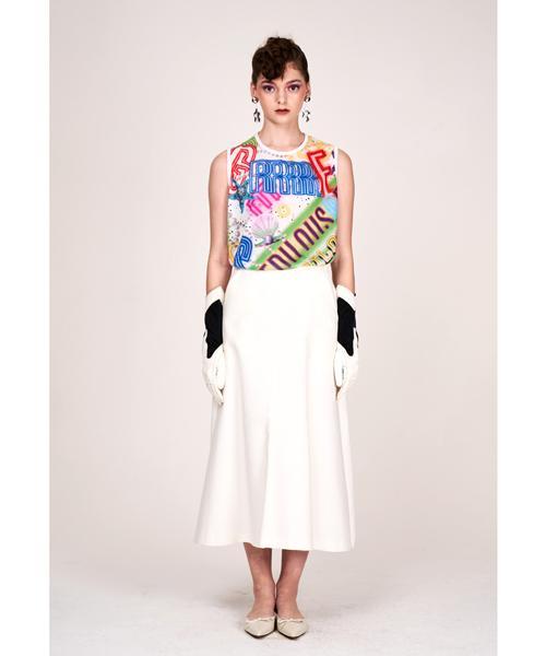 Greedius Neon Sign One-Point Print Sleeve Top S