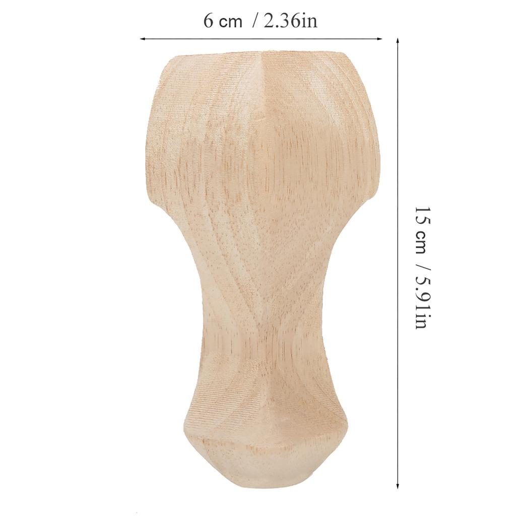 4 ks ručně vyřezávané dřevěné nohy nábytku pro konferenční stolek, TV skříňku, pohovku