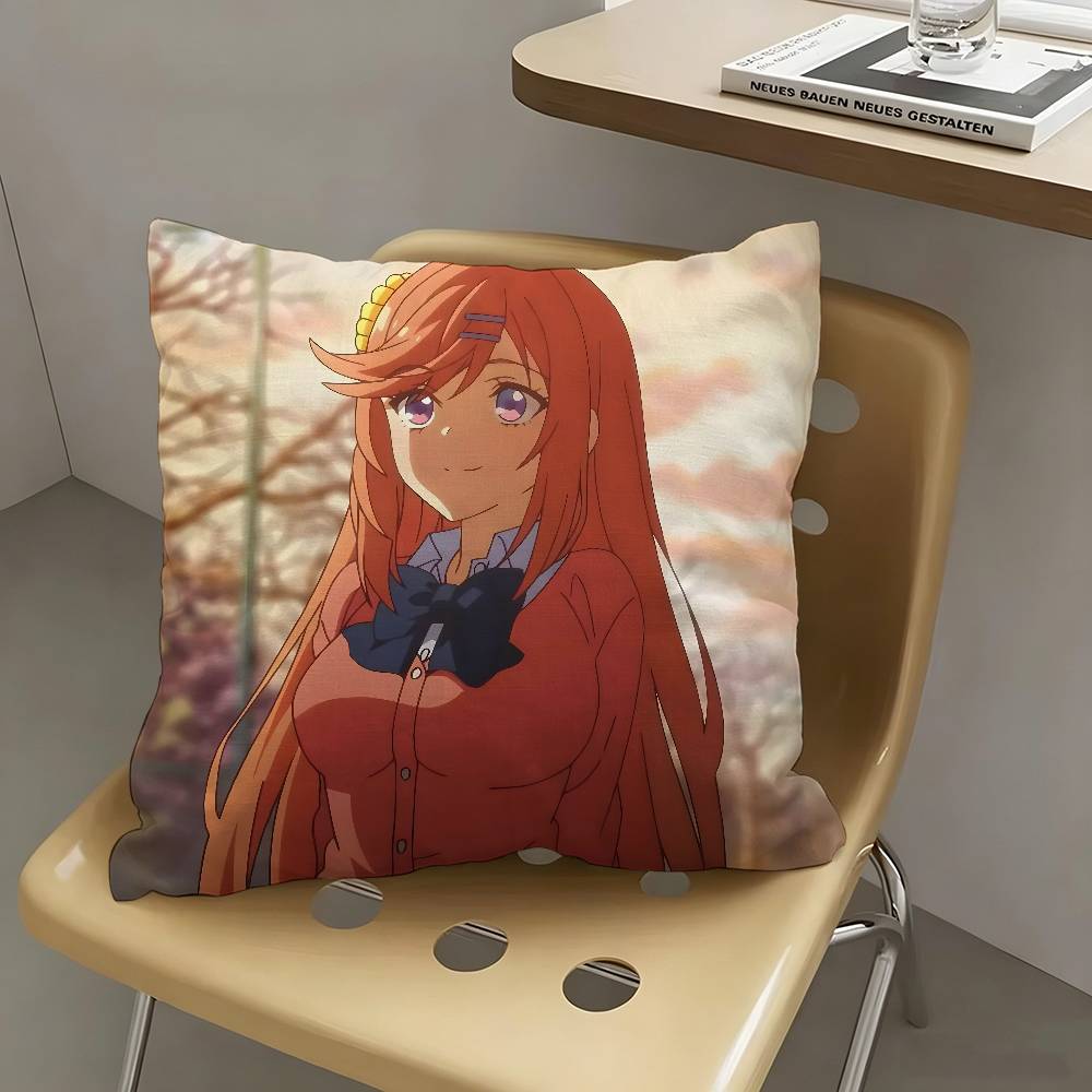 1pc Nazuna Asahina Classroom Of The Elite Pillow Case Fashion Square Pillowcase Bedroom Sofa Room Ins Decoration Leisure