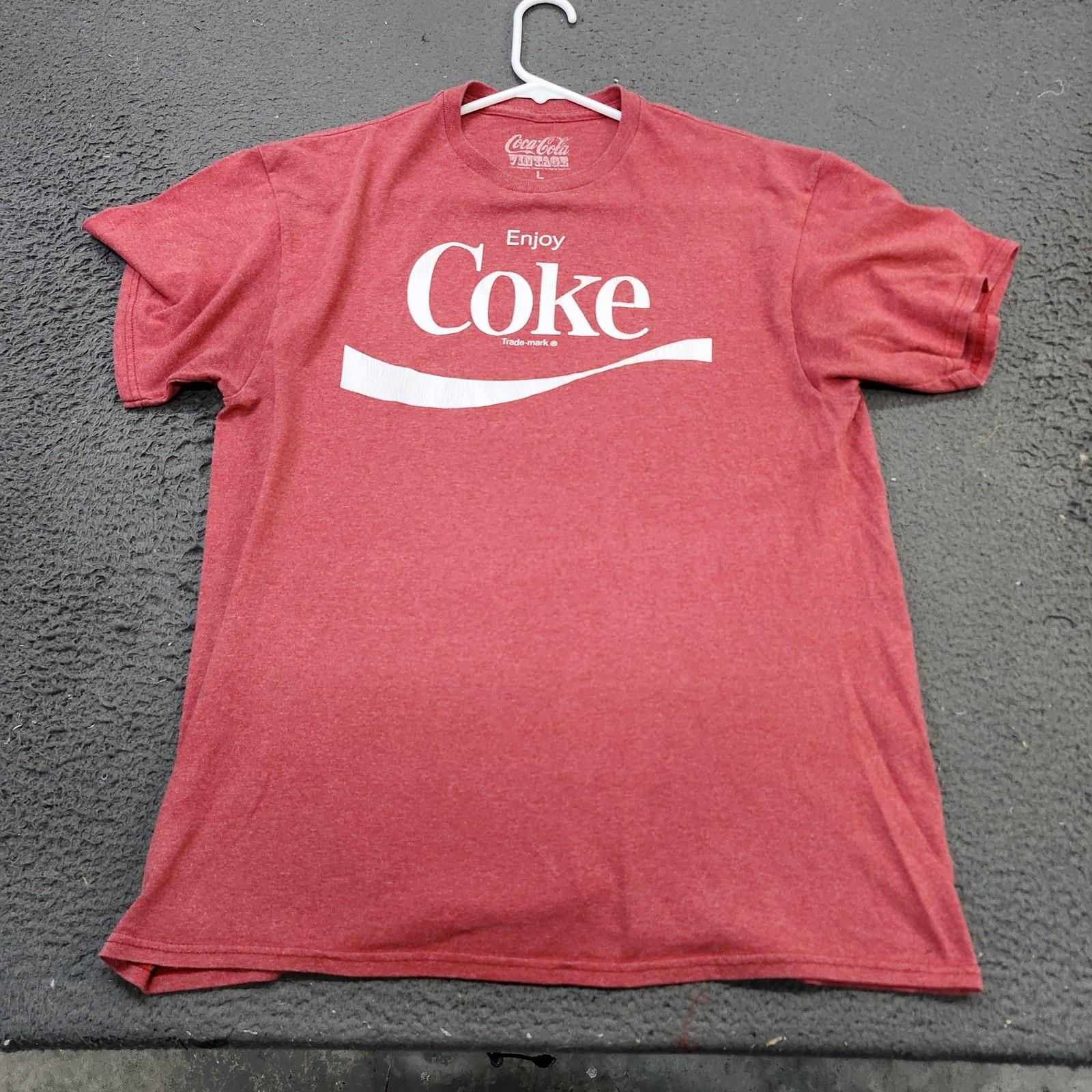 Coca-Cola Enjoy Coke Shirt Mens Large Red Graphic Tee Vintage Tagless Heather Unisex T-Shirt S