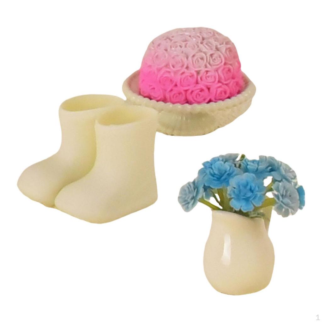 1/12 Dollhouse Accessories Mini Doll House Toys DIY Supplies Handcraft Lightweight Rain Boots Vase