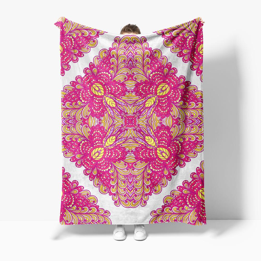 

Colorful Floral Mandala Blanket Bohemian Throw Blanket Decorative Bed Cover Festival Gift Home Decor Floral Print Blanket 75x100cm (30x40inch)