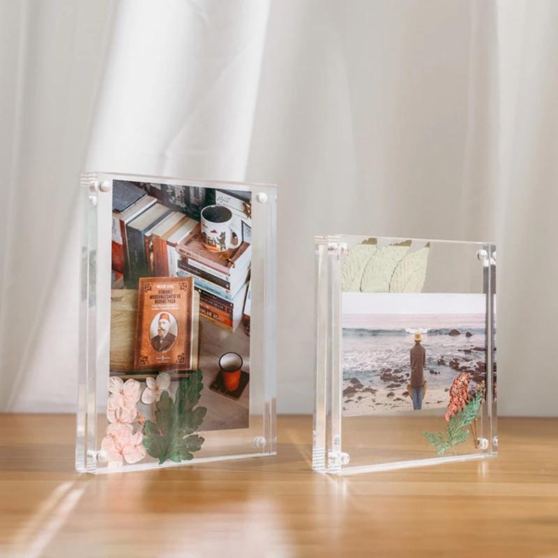 Acrylic Photo Frame Kpop Idol Photocard Hold Clear Picture Frame Mini Card Collect Book Photo Display Stand Desktop Decoration