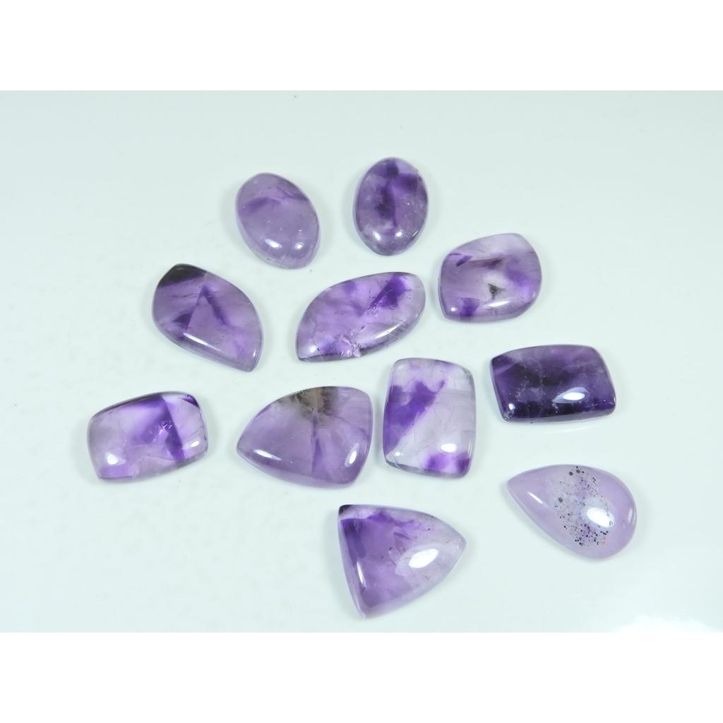 220Cts. Natural Amethyst Lace Agate Mix Cabochon Loose Gemstone 11Pcs Lot C-3834