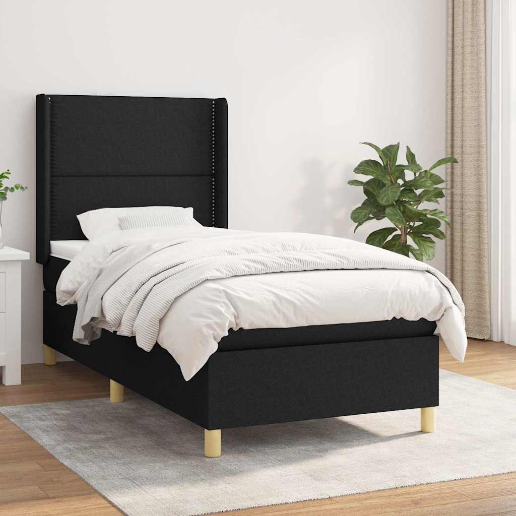 Box Spring Bed with Mattress Black 80 x 200 cm Fabric