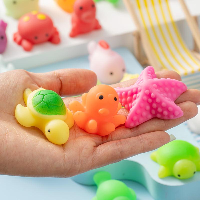 Ocean Turtle Dolphin Mochi Squishy Toys Cartoon Whale Sea Star Stress Relief Toys Squeeze Vent Sensory Toy Party Favor Kid Gift