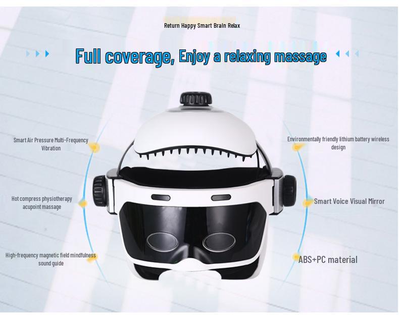 Automatic Scalp Massager Helmet for Migraine and Fatigue Relief, Sleep Aid, and Meridian Dredging.