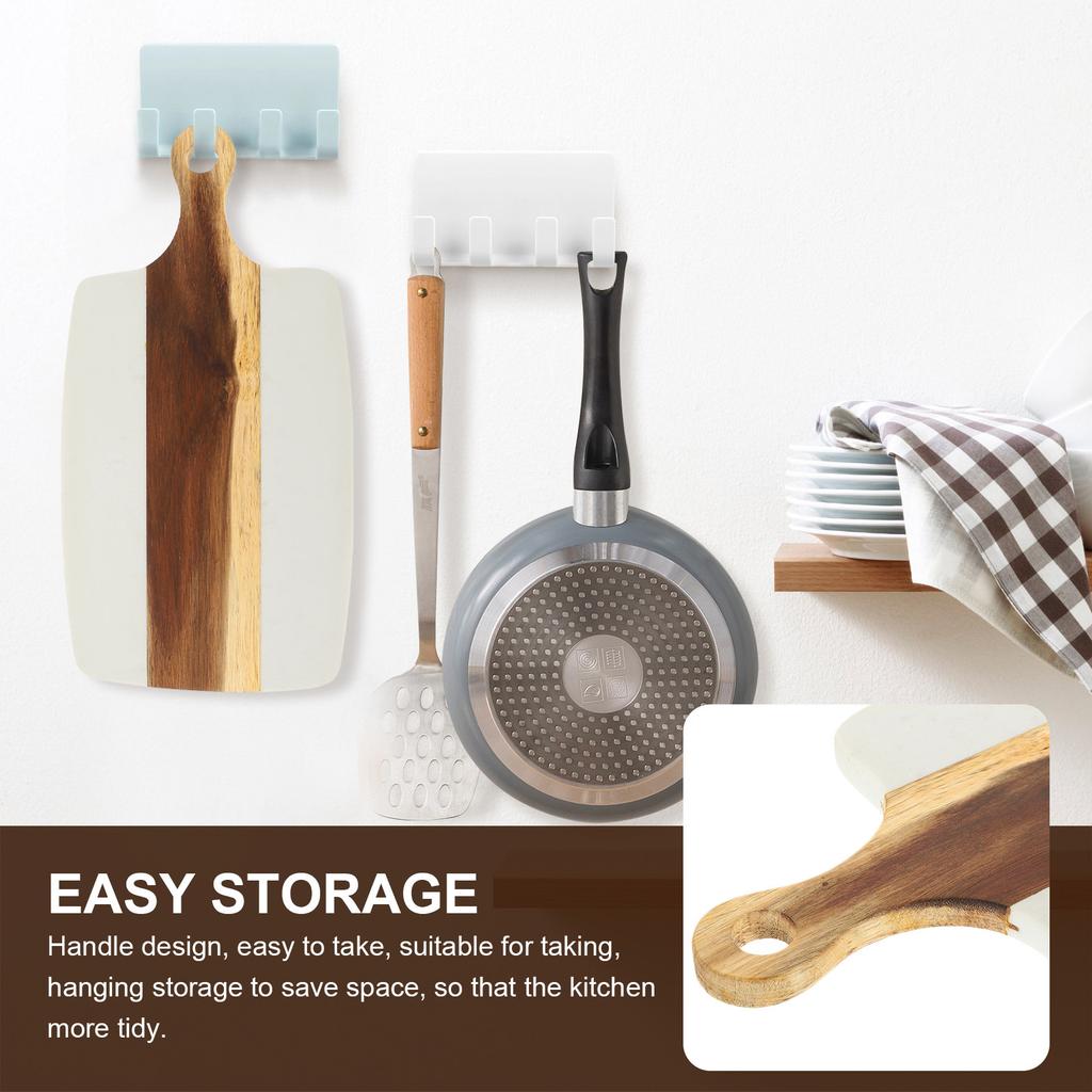 Multi-Functional Wooden Cutting Board with Marble Finish Strong Chopping Block for Daily Cooking Camping Portable Design