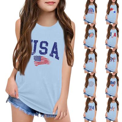 Mädchen Kinder Sommer Rundhals Ärmellose Shirts Tanktops