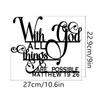 God Bless All Is Possible Sign Metal Wall Decor Black Religious Wall Scripture Large Christian Wall Decor Bible Verse Wall Decor