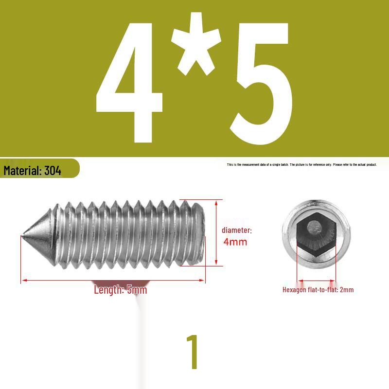 12.9 Edelstahl 304 Innensechskant Kegelspitze Gewindestift M2/M3