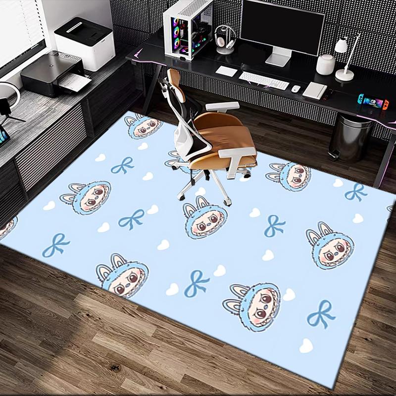 1pc LABUBU Printed Chair Rug for Home Office Use, Living Room Kitchen Game Room Area Carpet
