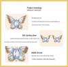 Silver Gradient Oil Drop Butterfly Earrings, S925 Sterling Silver Fashion Jewelry