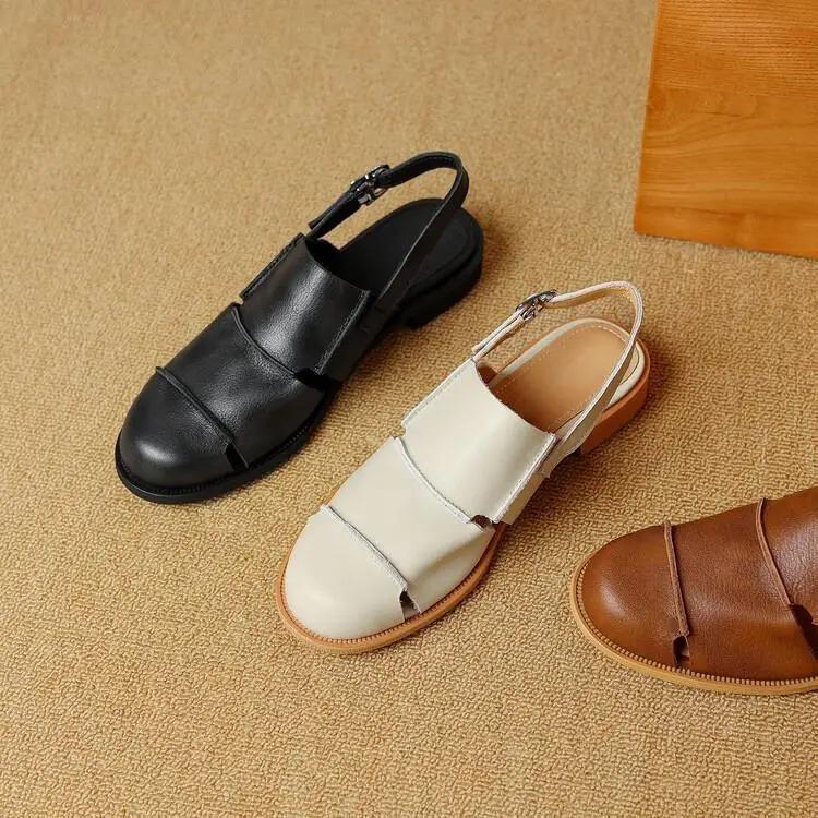 Fashion Classic Women Flats Sandals Designer Elegant Buckle Loafers Shoes Summer Slingback New Shoes Woman 2025 Trend Fad Zapatos Lady