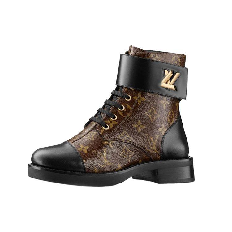 Louis Vuitton Lv Wonderland Monogram Canvas Combat Boots Brown Women's 1A2Q3I