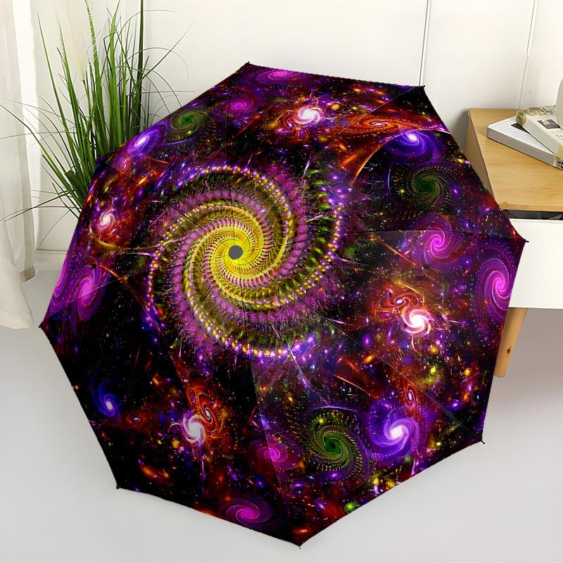 

1pc Cosmic Spiral Artwork Automatic Open/Close Umbrella, Folding Compact Umbrella with Lightweight Design for Women/Men yy251028249