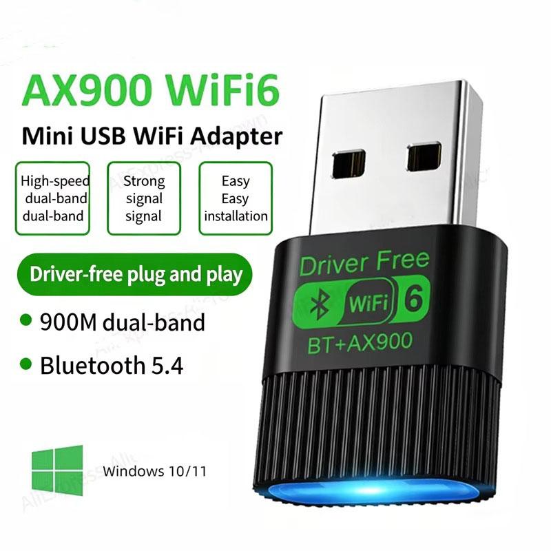 WiFi 6 Bluetooth 5.4 900Mbps Netzwerkkarte WiFi USB Wireless Adapter 2 in1 Dual Band 2,4G 5GHz Wi-Fi Lan Dongle Receiver Treiber kostenlos