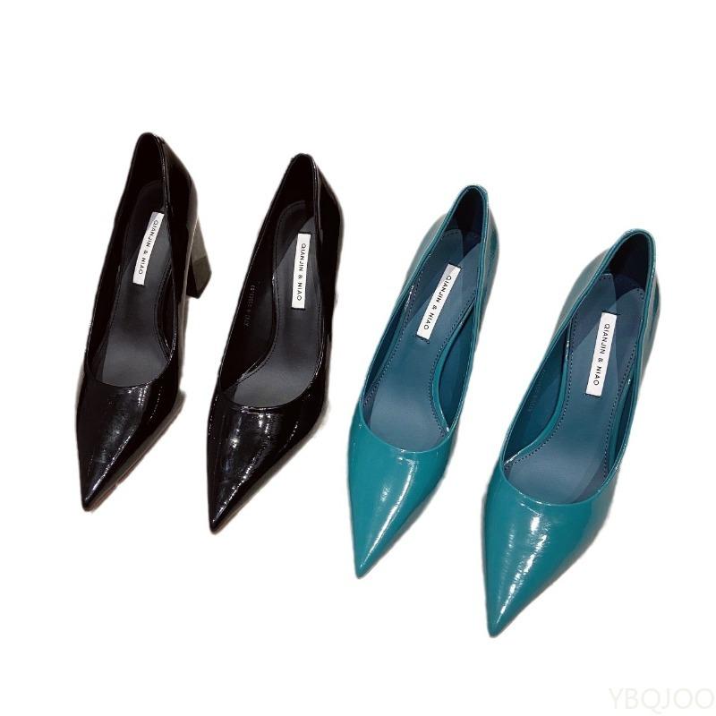 2025 Spring New Comfort Mid Heel Shoes for Women with Fine Heels Elegant Pointed Shoes Bare Color Simple Fashion High Heels