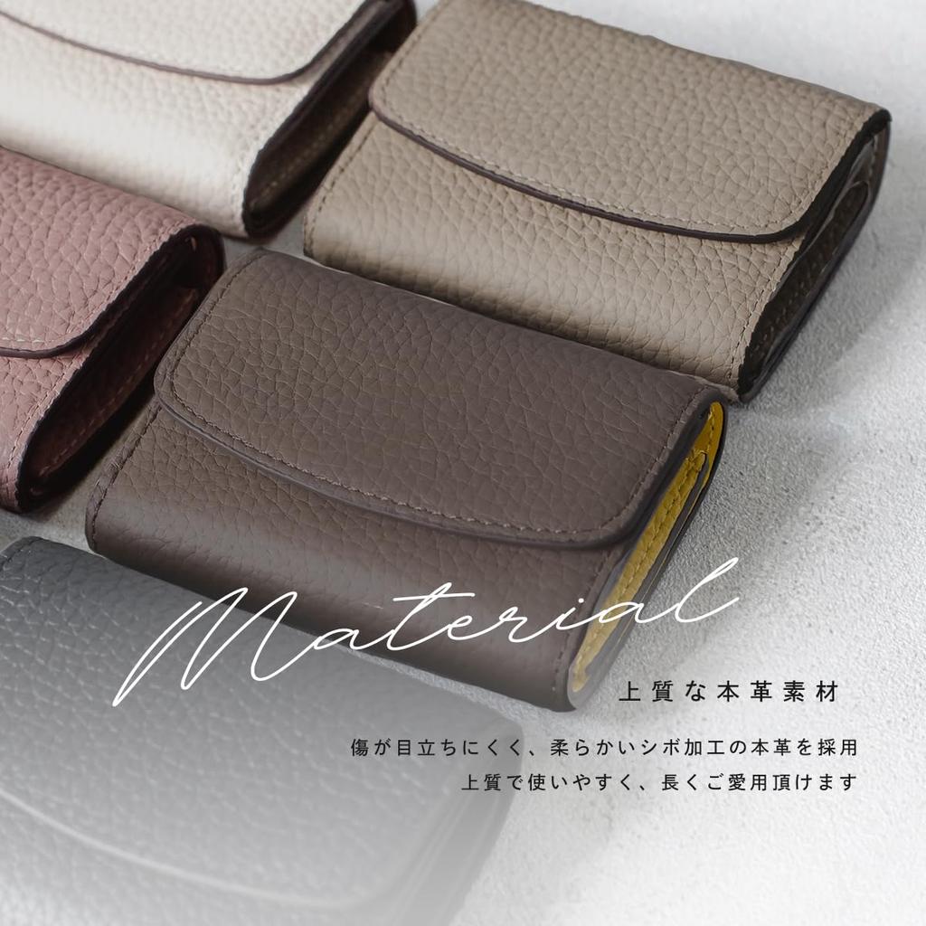 Gisele Echtes Leder Faltbare Mini-Geldbörse, Kompakt, Kartenfächer, Großes Fassungsvermögen, Münzfach, Damen (Elfenbein x Taupe)