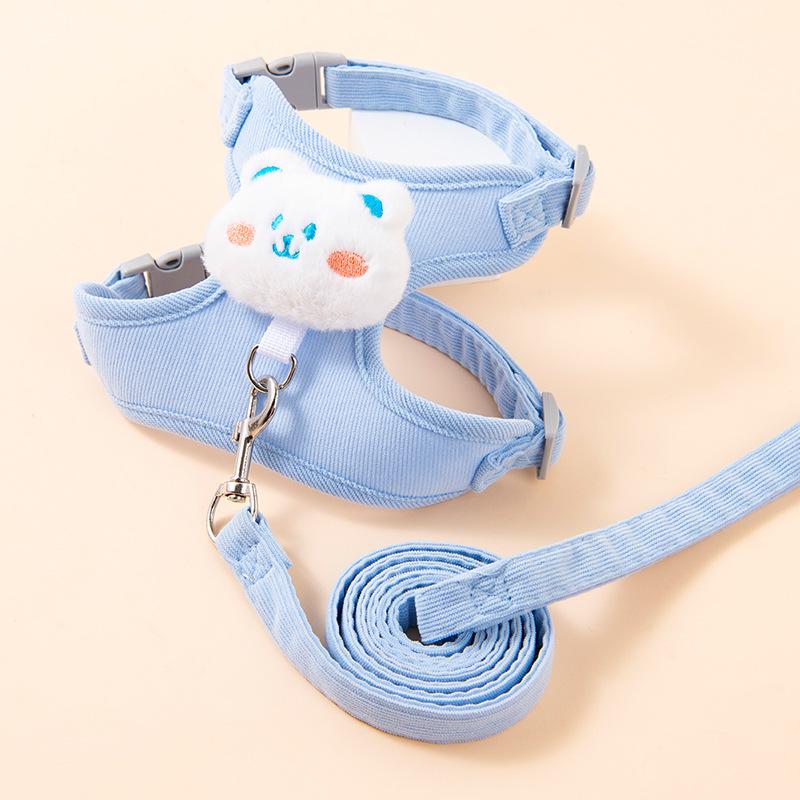 Cat Pulling Rope Anti Breaking Loose Special for Going out Cat Vest Chest Strap Small Dog Dog Anti-Skid Cat Rope