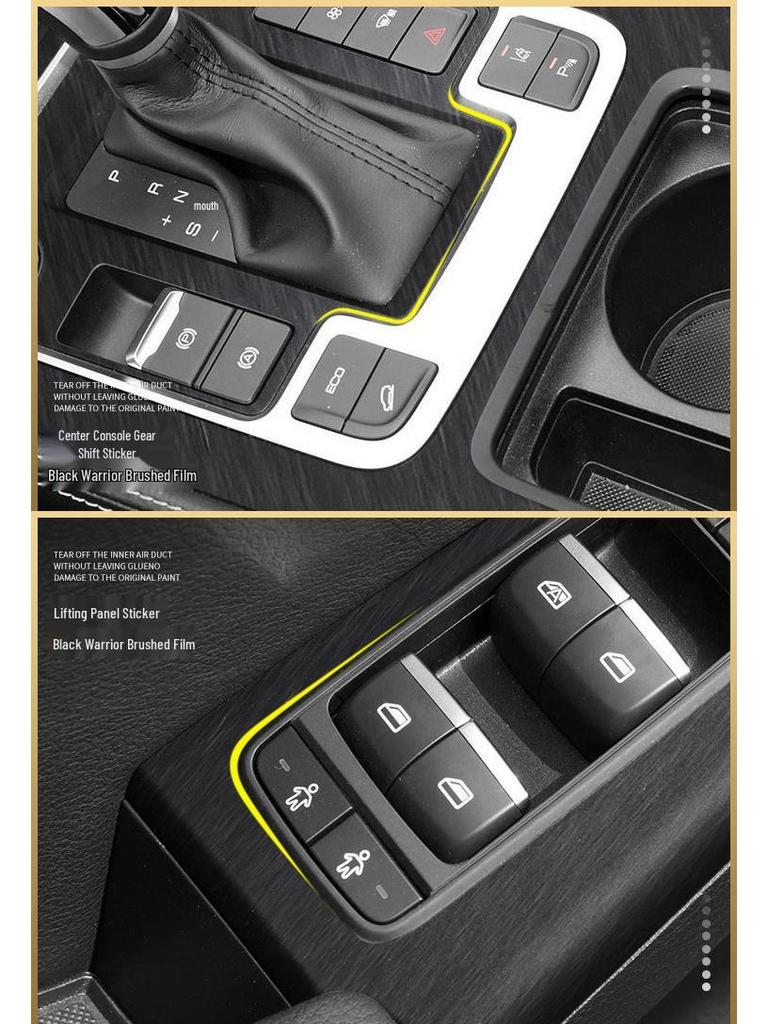 Black Warrior Gebürsteter Autoaufkleber für 17-21 BYD Tang Innenraum Mittelkonsolen Dekoration