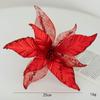 New Fabric Plastic Christmas Artificial Flowers DIY Decoration 25cm Xmas Tree Decorations Ornaments Fake Flower Xmas
