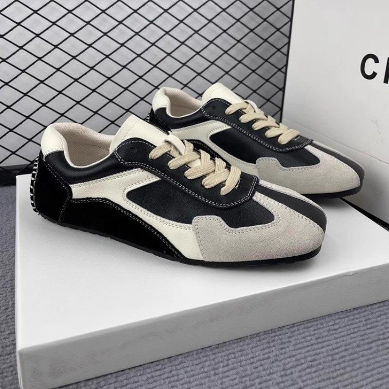Genuine Leather Sneakers Training Lace-up Casual Sports Women's Shoes Autumn Winter Plus Velvet Retro Training Women Shoe