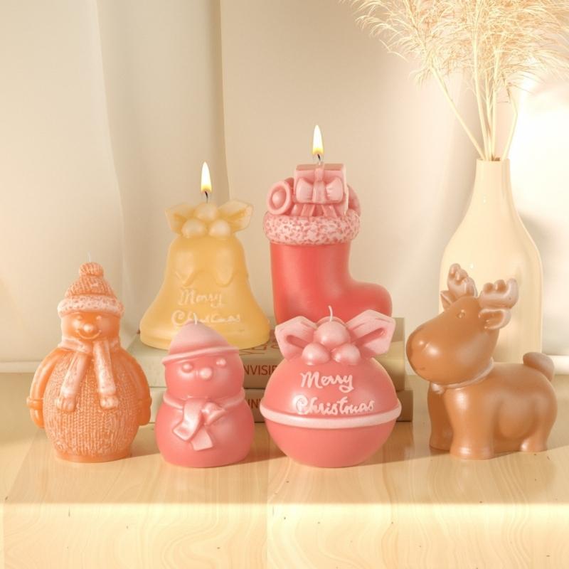 Food Grade Silicone Christmas Mould for Handmade Candle Craft Art Projects Easy Releases