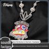 Unisex Hip Hop Drip Cartoon Pendant Necklace with Zircon