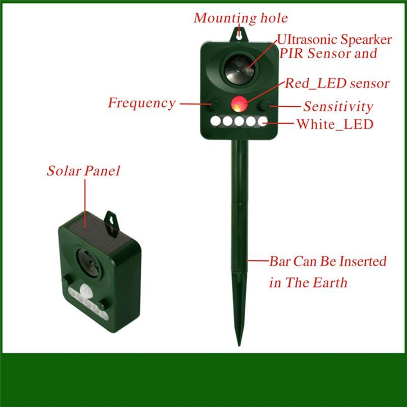 M-Modern-Cat Repellent, Garden Cat Repellent Cat Deterrent Animal Scarer Ultrasonic Solar Deterrent With PIR Sensor Animal Drive