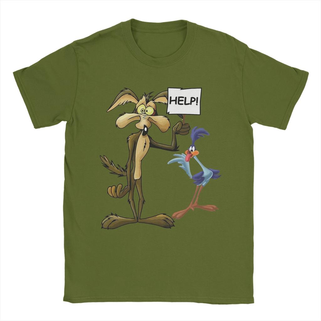 Wile E.. Tričko Kojot a Road Runner Letní Harajuku Trička Pánské Bavlněné Kulatý Výstřih Nadměrná Velikost 5XL Trička Krátký Rukáv