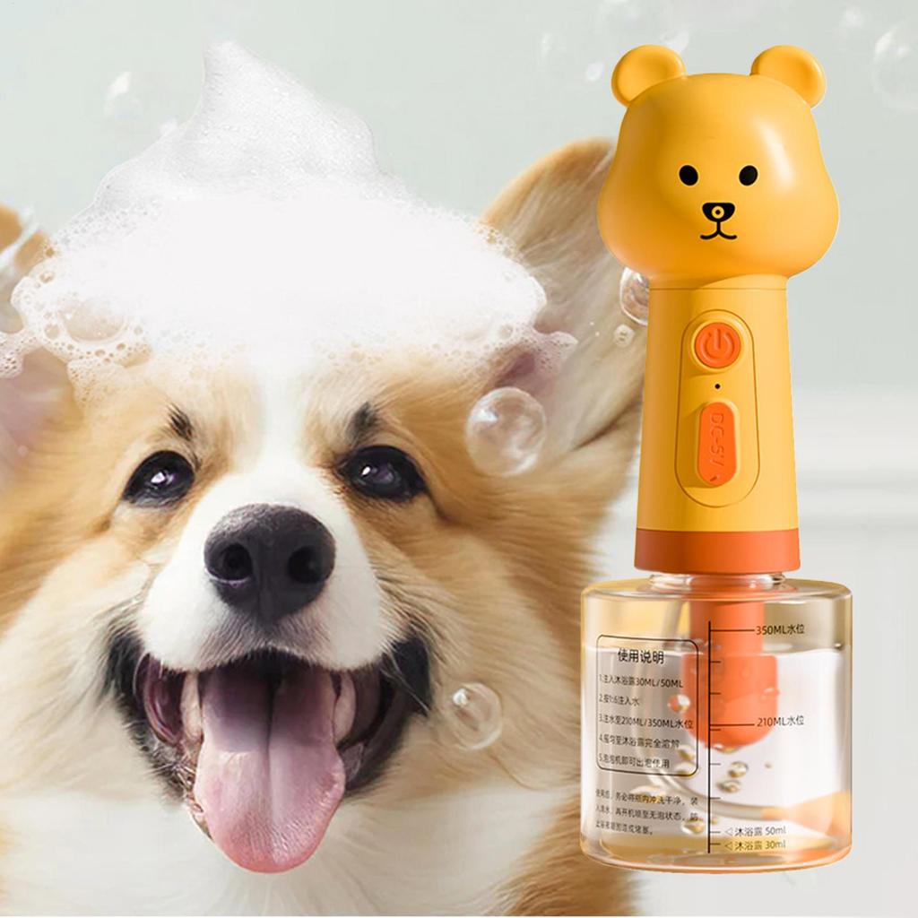 Dog Shampoo Foamer Sprayer Pet Shampoo Dispenser Bear Design Foamer For Odor Control Outdoor Washing Kennel Cleaning Paw Pet