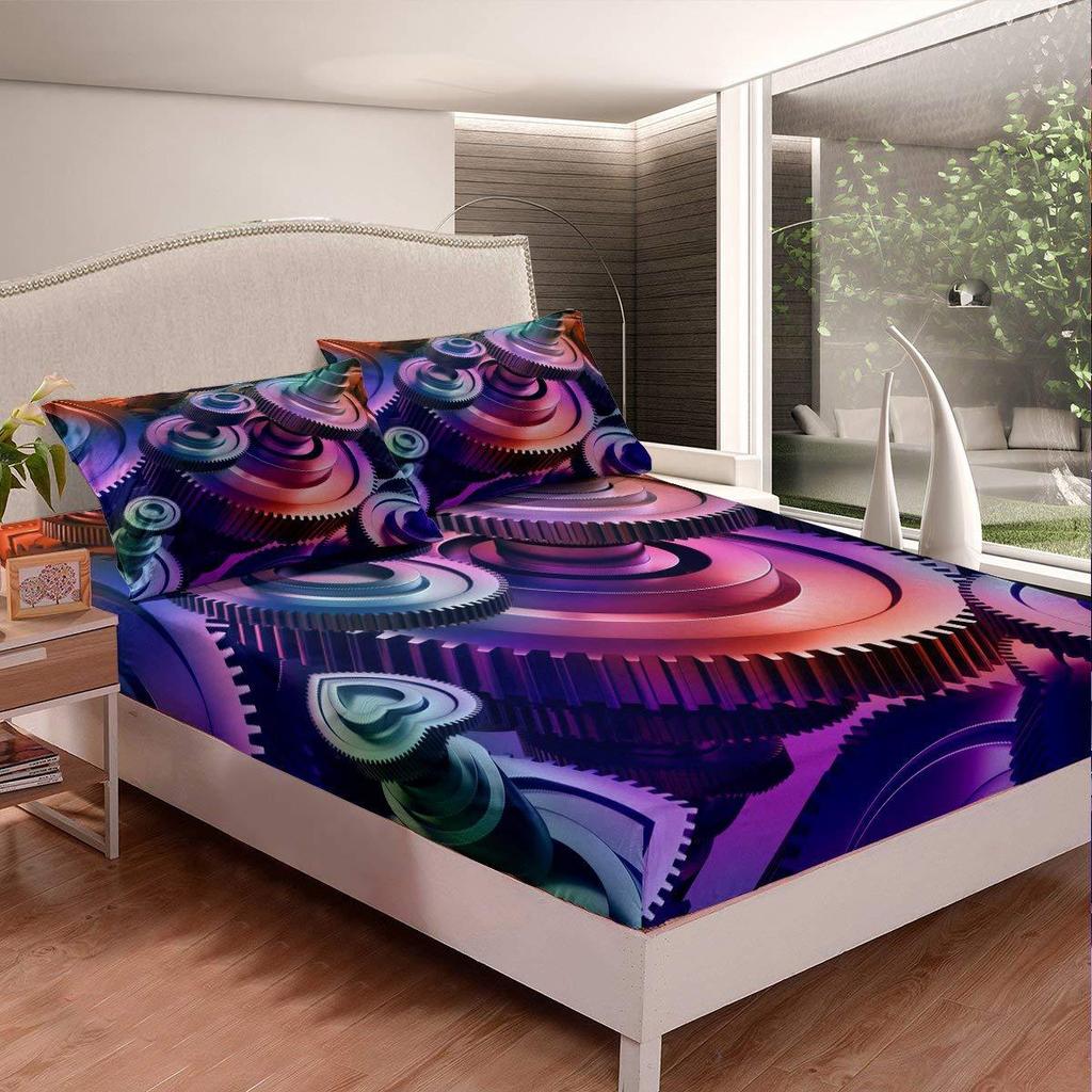 Car Vehicle Pattern Sheet Three-Piece Digital Printing Bedding Sheet Three-Piece Sheet Children Adults
