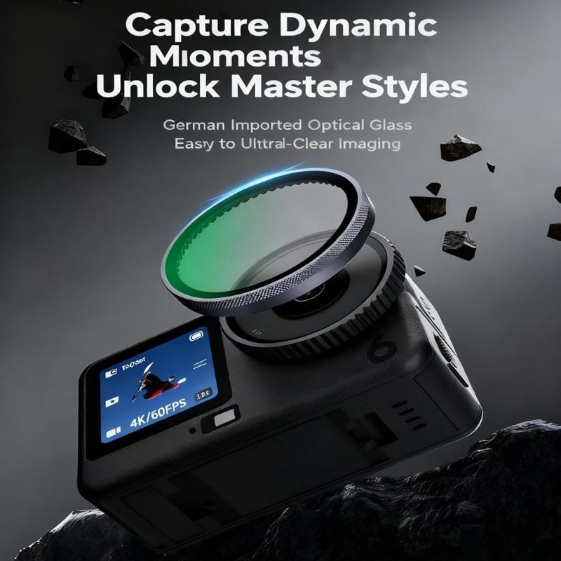 Quick Install Lens Filters Set Highly Clarities AntiGlare Coating For Action6/6Pro Camera