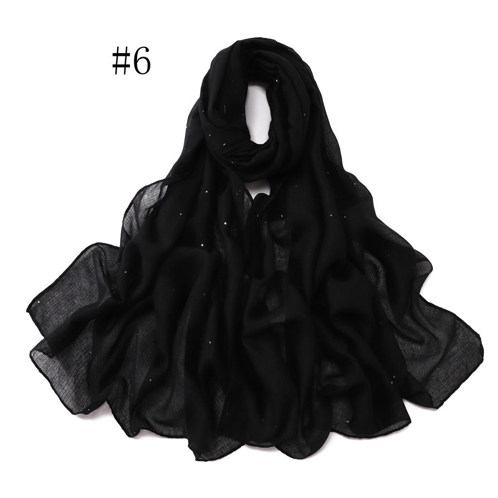 New Shiny Rayon Hijab Scarf For Woman Muslim Hijabs Shawls Cotton Linen Headband Fashion Long Wraps Female Islam Turban Scarves