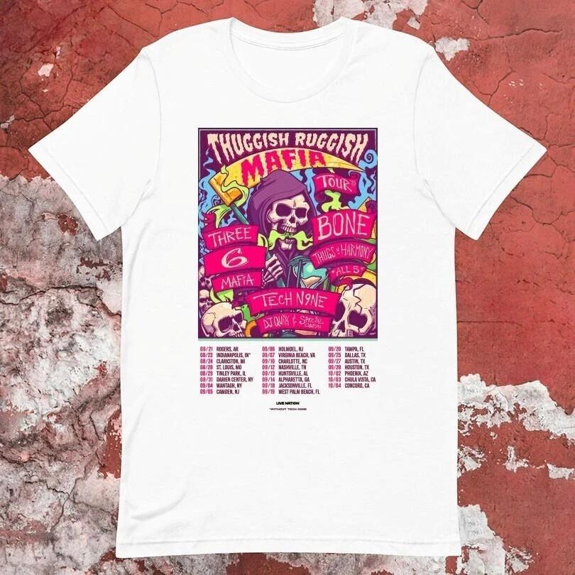 Three 6 Bone Thugsnharmony Thuggish Ruggish 2 side MMW T-Shirt S