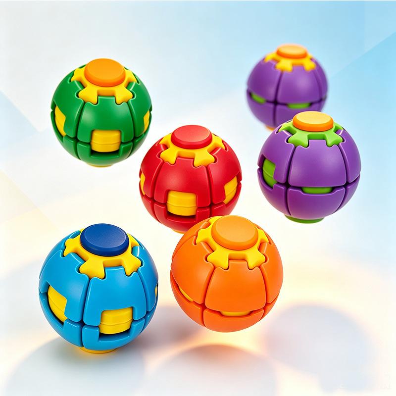 3D Printed Press-Rotating Fidget Spinner Toy Stress & Anxiety Relief Unique Sensory Press-to-Spin Fidget Toy for Adults Gift