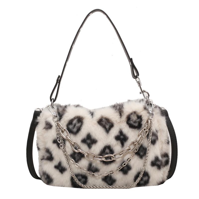 

Bag autumn and winter new fashion leopard print contrasting chain women s handbag daily commuter women s shoulder messenger bag