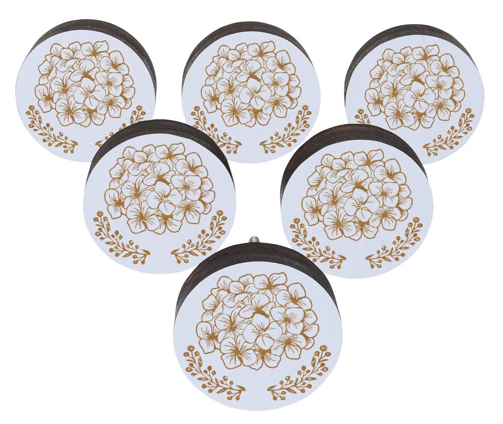 IBA Indianbeautifulart Brown Engraved Knobs Wooden Cupboard Door Knobs Pull Handle Pack of