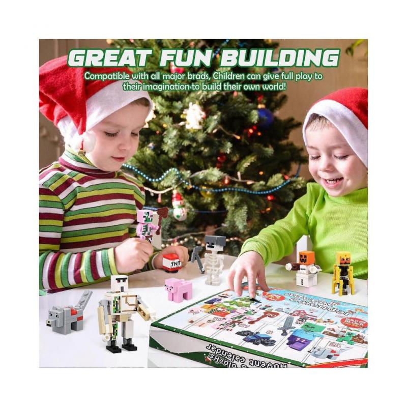 Adventní kalendář 2025 Minecraft, 24 dní Hračky Figurky Stavebnice Odpočítávací kalendář, Klučičí adventní kalendář Překvapení